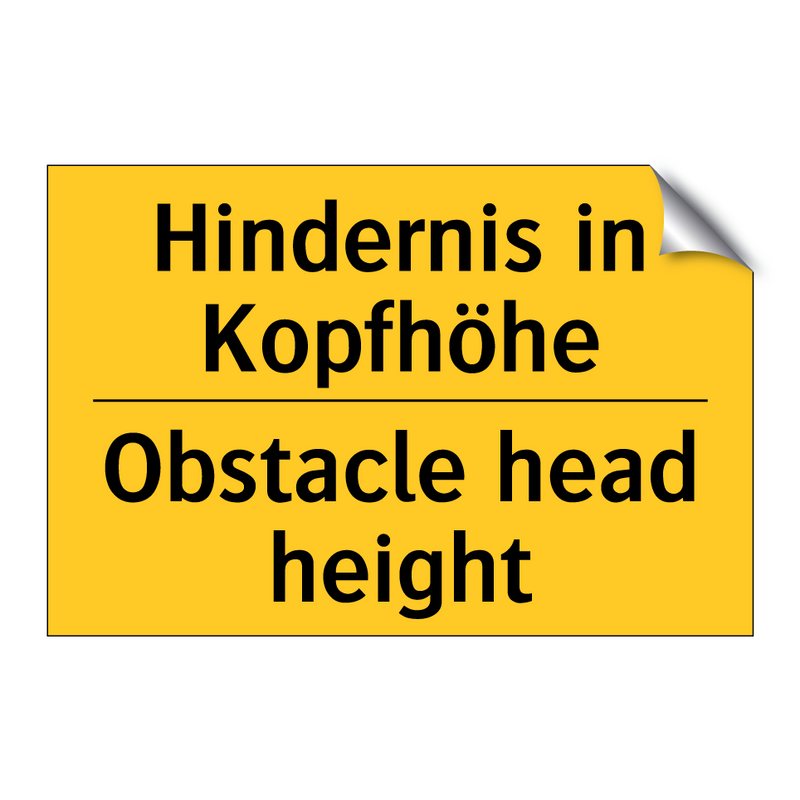 Hindernis in Kopfhöhe - Obstacle head height