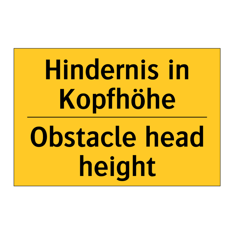 Hindernis in Kopfhöhe - Obstacle head height