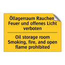 Öllagerraum Rauchen, Feuer und /.../ - Oil storage room Smoking, fire, /.../