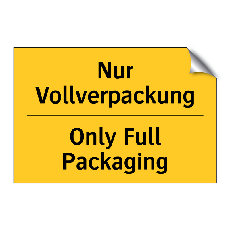 Nur Vollverpackung - Only Full Packaging