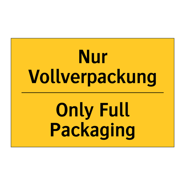 Nur Vollverpackung - Only Full Packaging