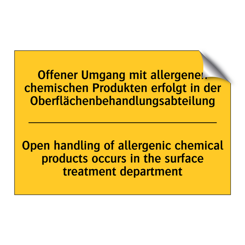 Offener Umgang mit allergenen /.../ - Open handling of allergenic chemical /.../