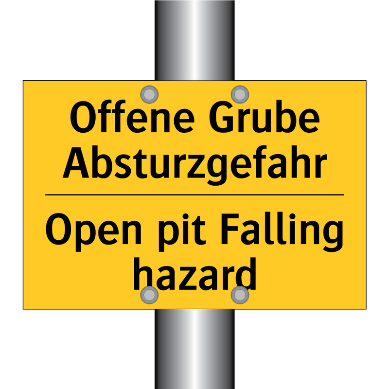 Offene Grube Absturzgefahr - Open pit Falling hazard