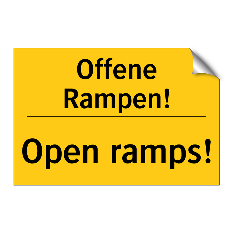 Offene Rampen! - Open ramps!