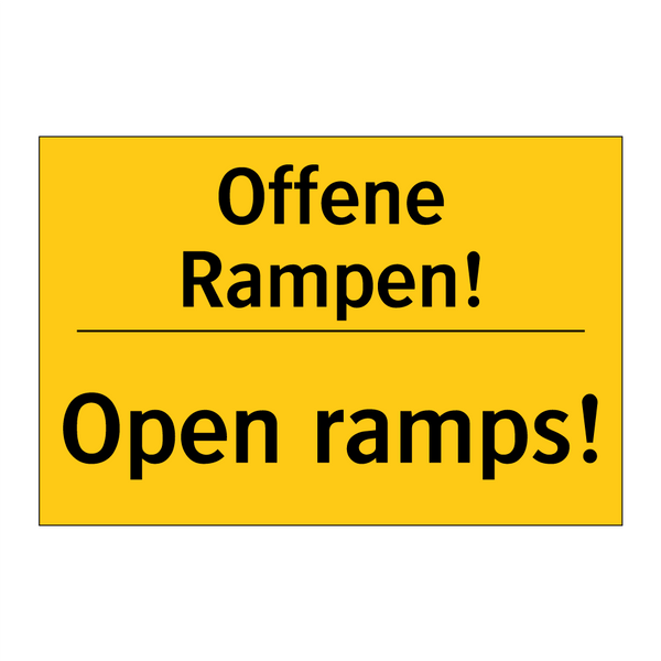Offene Rampen! - Open ramps!