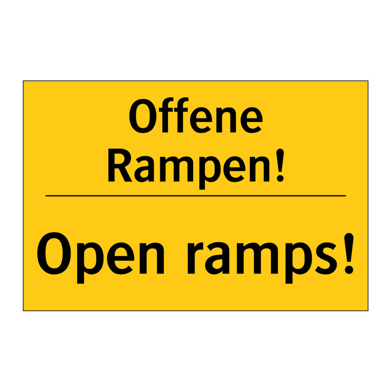 Offene Rampen! - Open ramps!