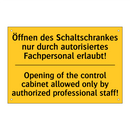 Öffnen des Schaltschrankes nur /.../ - Opening of the control cabinet /.../