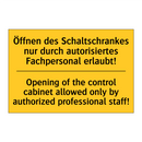 Öffnen des Schaltschrankes nur /.../ - Opening of the control cabinet /.../