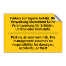 Parken auf eigene Gefahr. Die /.../ - Parking at your own risk. The /.../