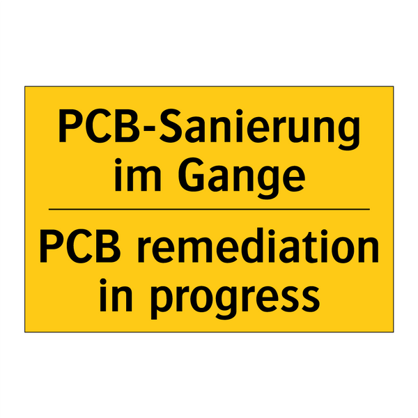 PCB-Sanierung im Gange - PCB remediation in progress