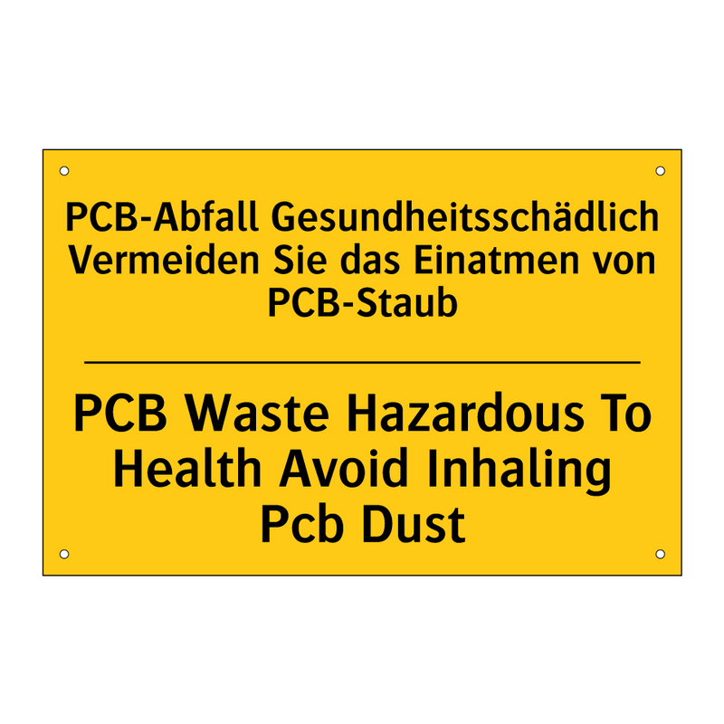 PCB-Abfall Gesundheitsschädlich /.../ - PCB Waste Hazardous To Health /.../