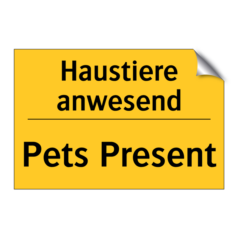 Haustiere anwesend - Pets Present