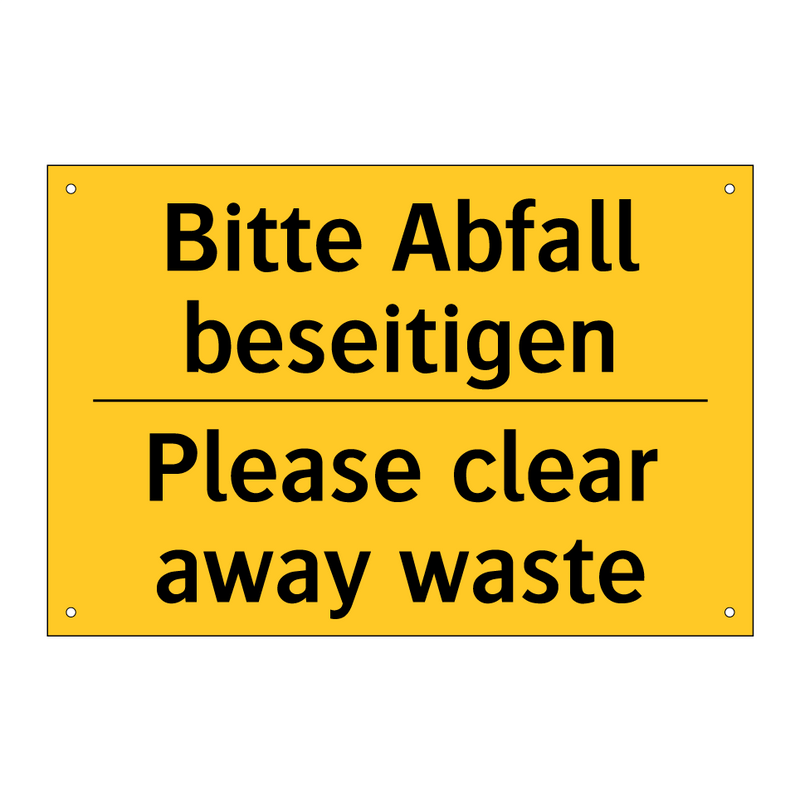 Bitte Abfall beseitigen - Please clear away waste