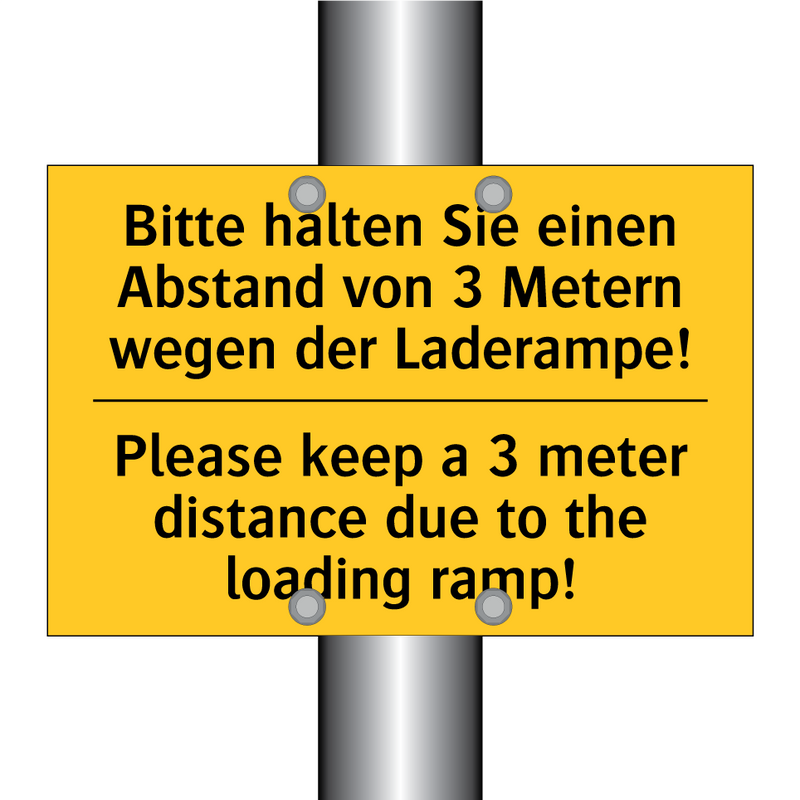Bitte halten Sie einen Abstand /.../ - Please keep a 3 meter distance /.../