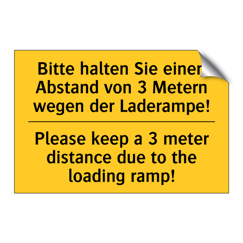 Bitte halten Sie einen Abstand /.../ - Please keep a 3 meter distance /.../