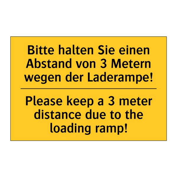 Bitte halten Sie einen Abstand /.../ - Please keep a 3 meter distance /.../