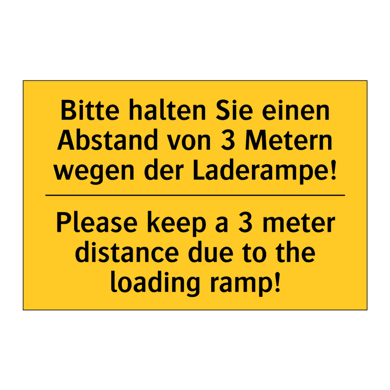 Bitte halten Sie einen Abstand /.../ - Please keep a 3 meter distance /.../