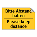 Bitte Abstand halten - Please keep distance
