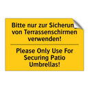 Bitte nur zur Sicherung von Terrassenschirmen /.../ - Please Only Use For Securing Patio /.../
