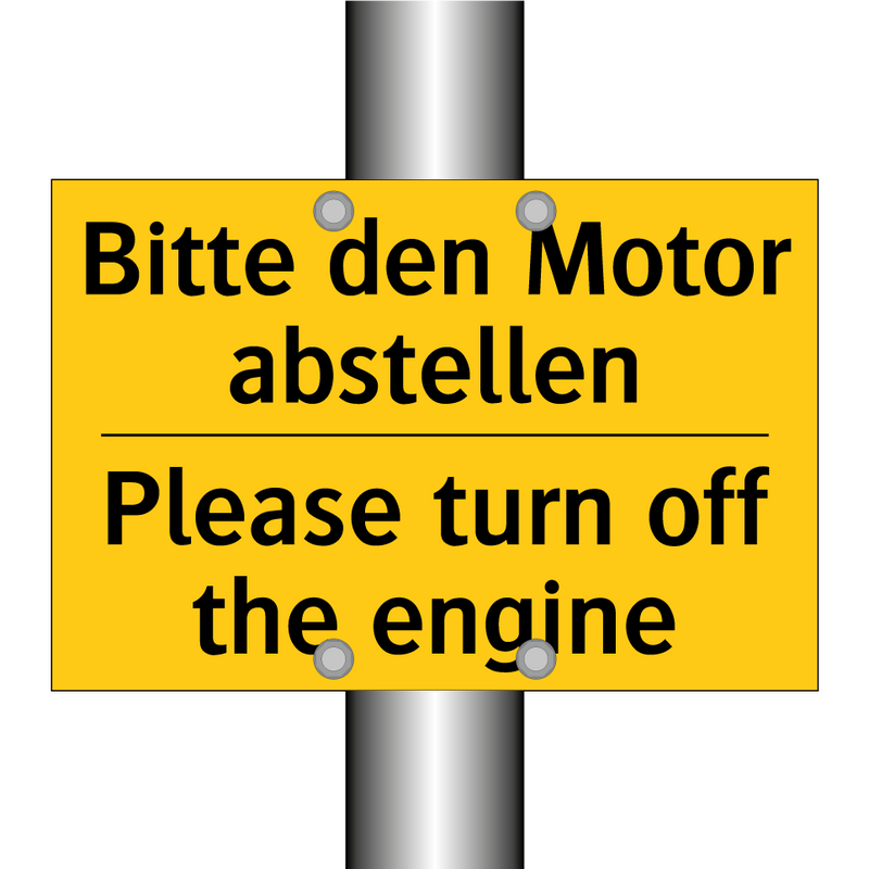 Bitte den Motor abstellen - Please turn off the engine