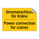Stromanschluss für Kräne - Power connection for cranes
