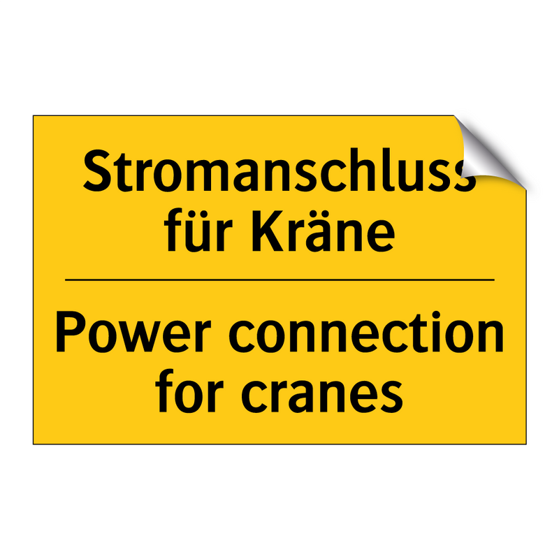 Stromanschluss für Kräne - Power connection for cranes