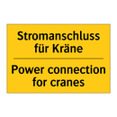Stromanschluss für Kräne - Power connection for cranes