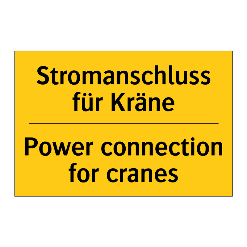 Stromanschluss für Kräne - Power connection for cranes