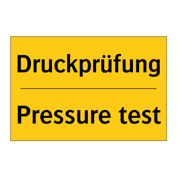 Druckprüfung - Pressure test