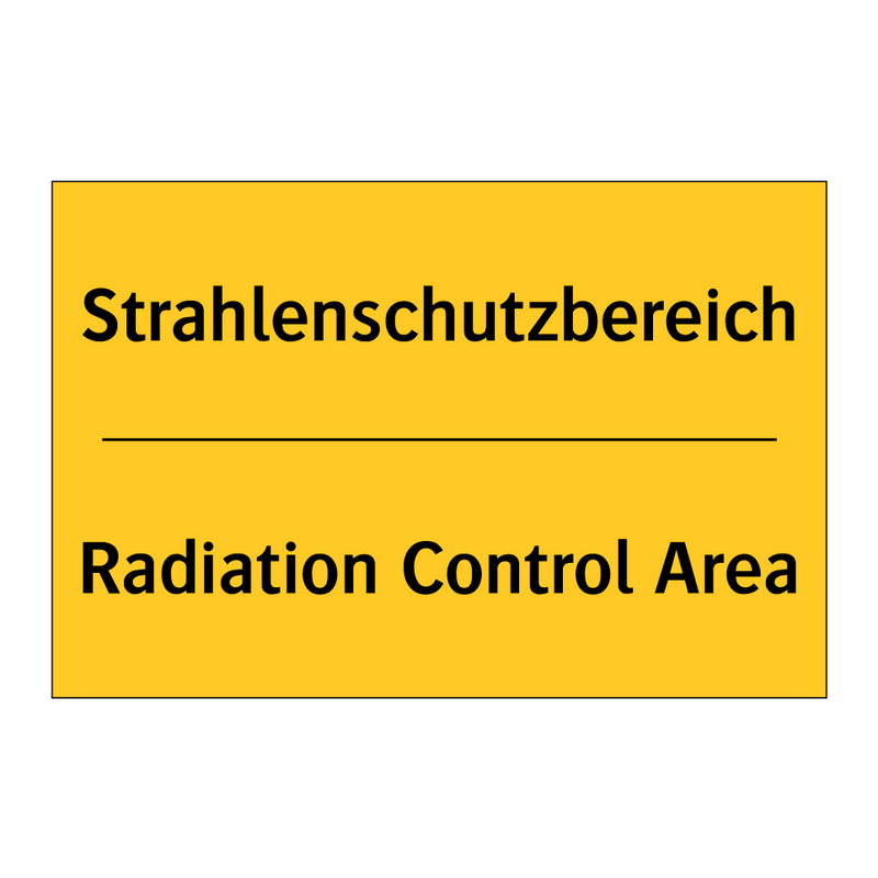 Strahlenschutzbereich - Radiation Control Area
