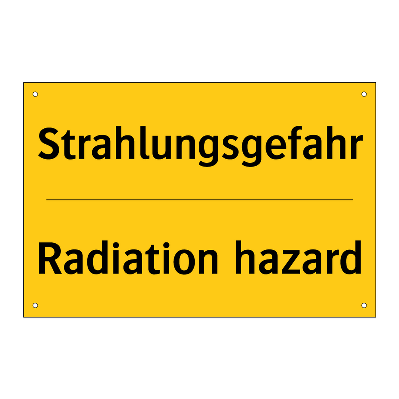 Strahlungsgefahr - Radiation hazard