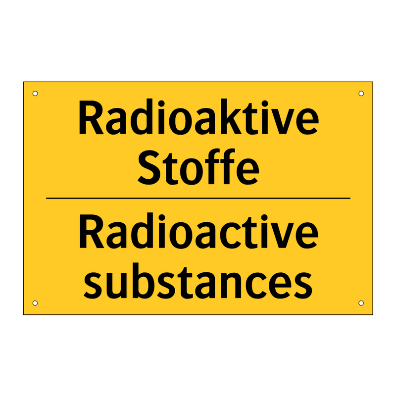 Radioaktive Stoffe - Radioactive substances