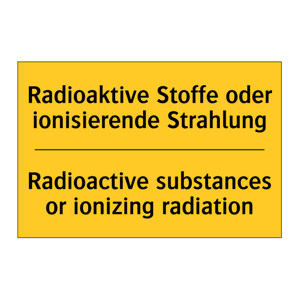Radioaktive Stoffe oder ionisierende /.../ - Radioactive substances or ionizing /.../