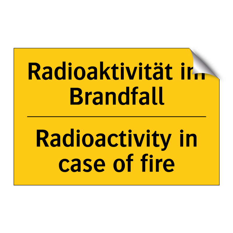 Radioaktivität im Brandfall - Radioactivity in case of fire
