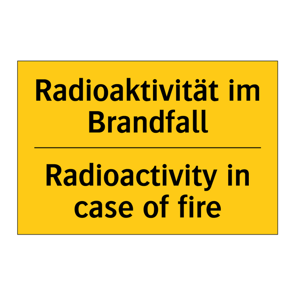 Radioaktivität im Brandfall - Radioactivity in case of fire
