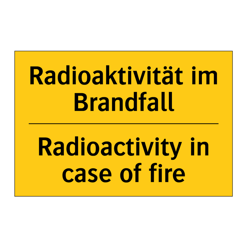 Radioaktivität im Brandfall - Radioactivity in case of fire