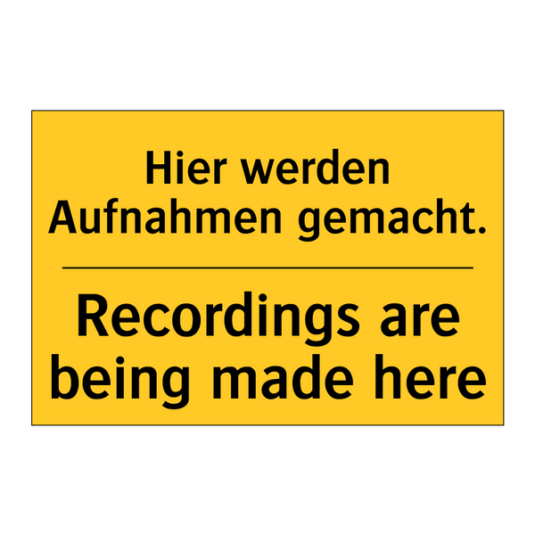 Hier werden Aufnahmen gemacht. - Recordings are being made here