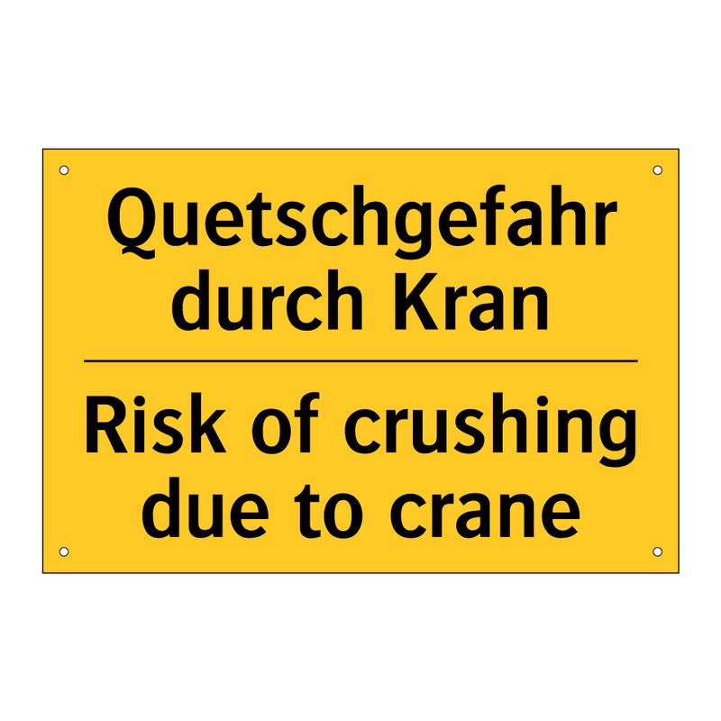 Quetschgefahr durch Kran - Risk of crushing due to crane