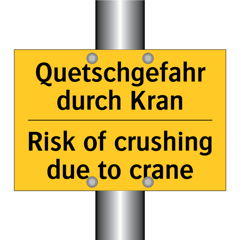 Quetschgefahr durch Kran - Risk of crushing due to crane