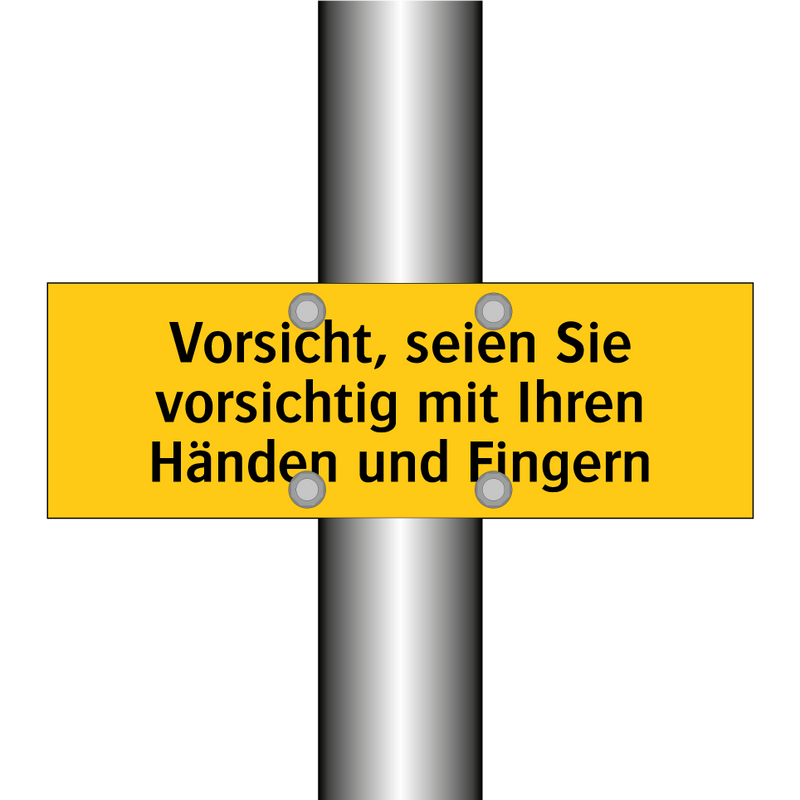 Vorsicht, seien Sie vorsichtig mit Ihren Händen und Fingern