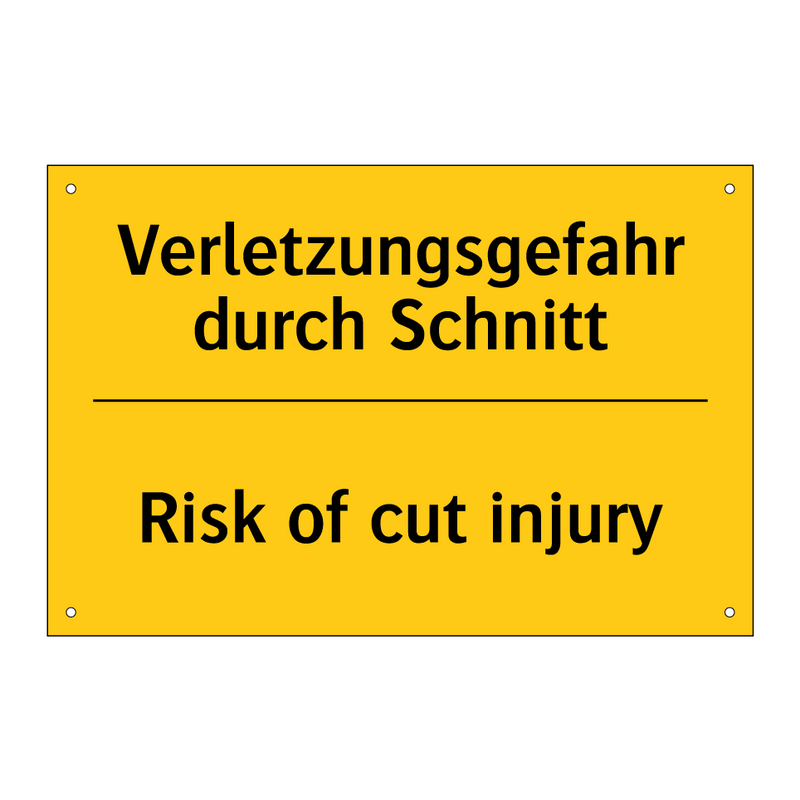 Verletzungsgefahr durch Schnitt/.../ - Risk of cut injury