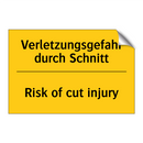 Verletzungsgefahr durch Schnitt/.../ - Risk of cut injury