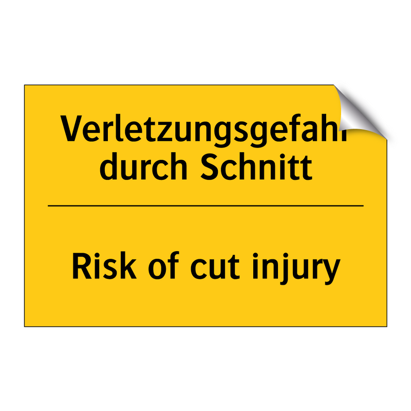 Verletzungsgefahr durch Schnitt/.../ - Risk of cut injury