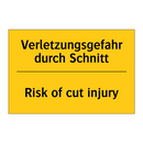 Verletzungsgefahr durch Schnitt/.../ - Risk of cut injury
