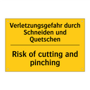 Verletzungsgefahr durch Schneiden /.../ - Risk of cutting and pinching