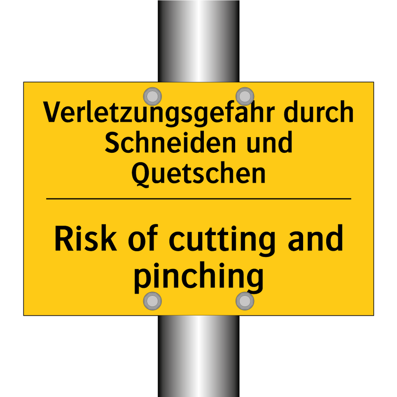 Verletzungsgefahr durch Schneiden /.../ - Risk of cutting and pinching