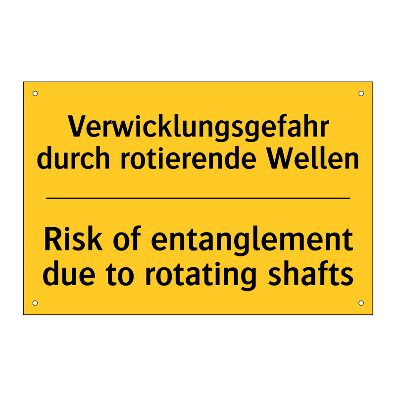 Verwicklungsgefahr durch rotierende /.../ - Risk of entanglement due to rotating /.../