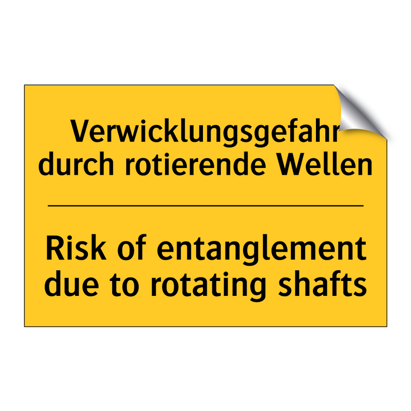Verwicklungsgefahr durch rotierende /.../ - Risk of entanglement due to rotating /.../