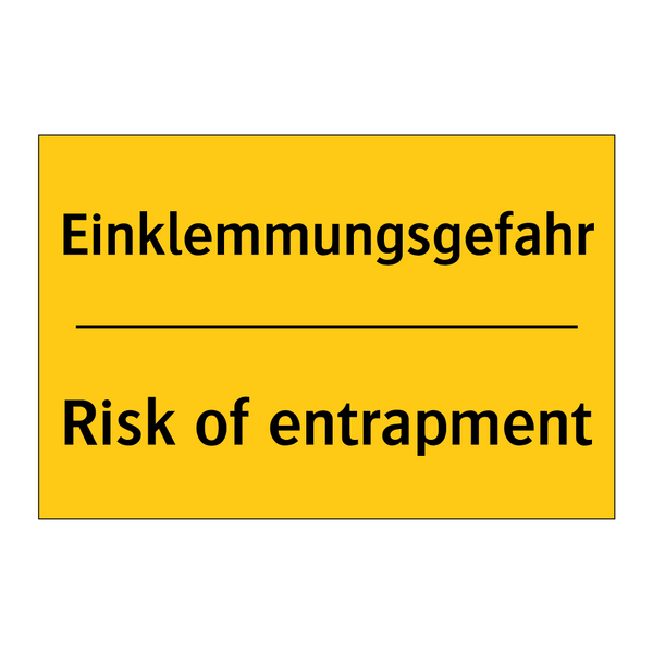 Einklemmungsgefahr - Risk of entrapment