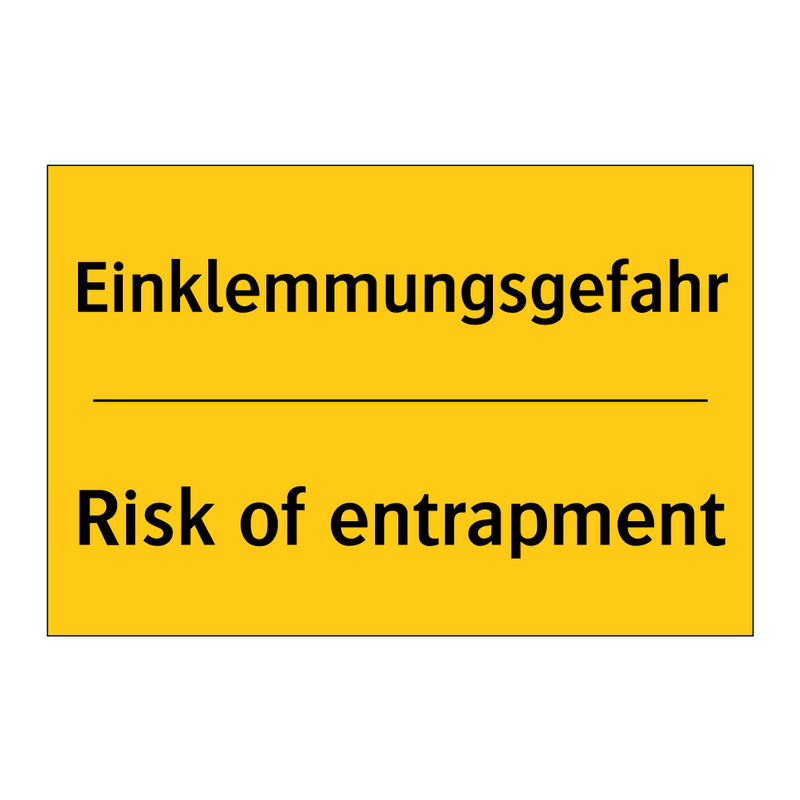 Einklemmungsgefahr - Risk of entrapment